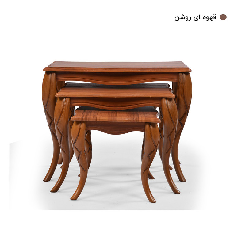 میز پذیرایی میز چوب مدل پیچک مجموعه 4 عددی (ویهان استار)